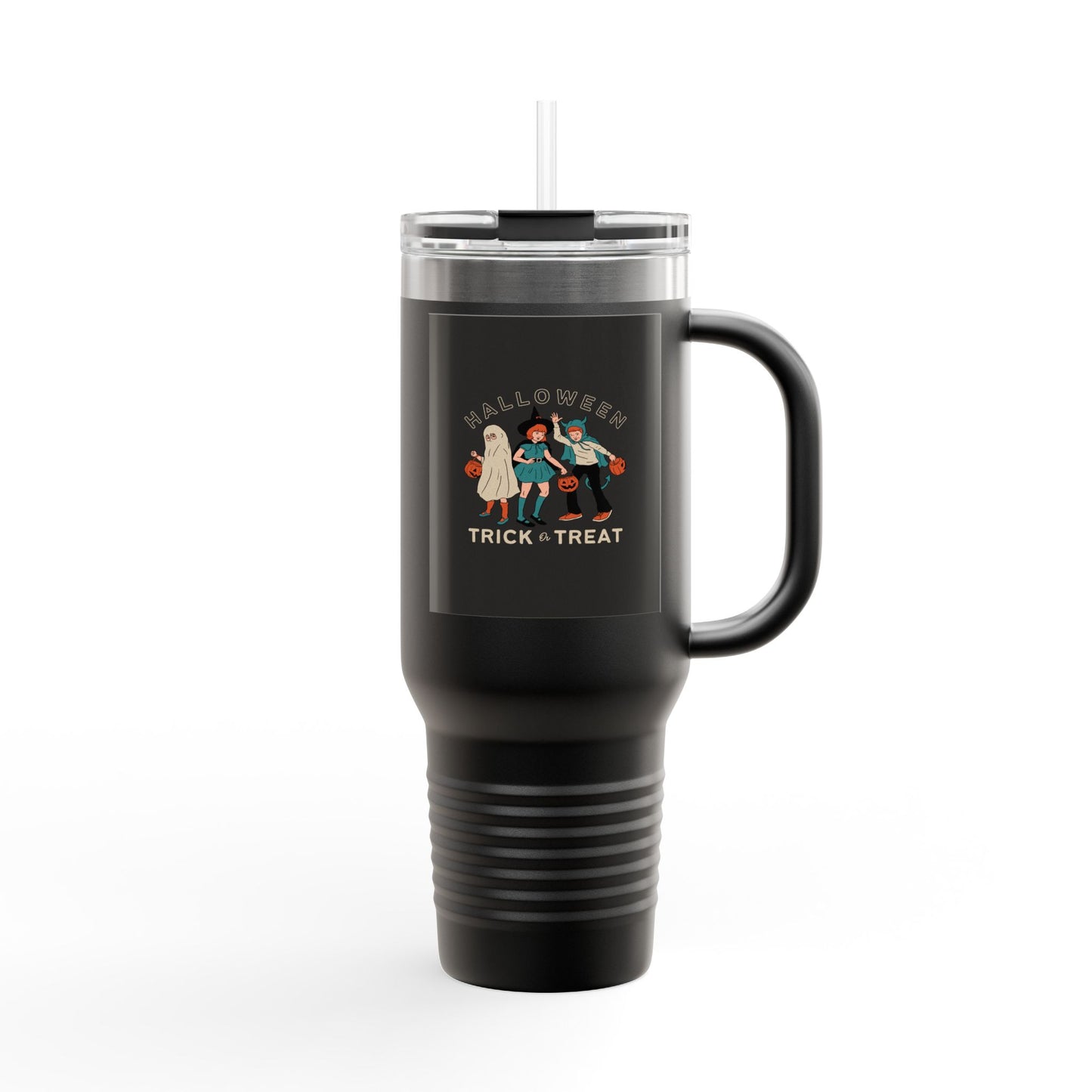 Halloween Insulated Travel Mug - 40oz, Trick or Treat Cup, Fall Beverage Tumbler, Halloween Party Essential, Spooky Coffee Mug