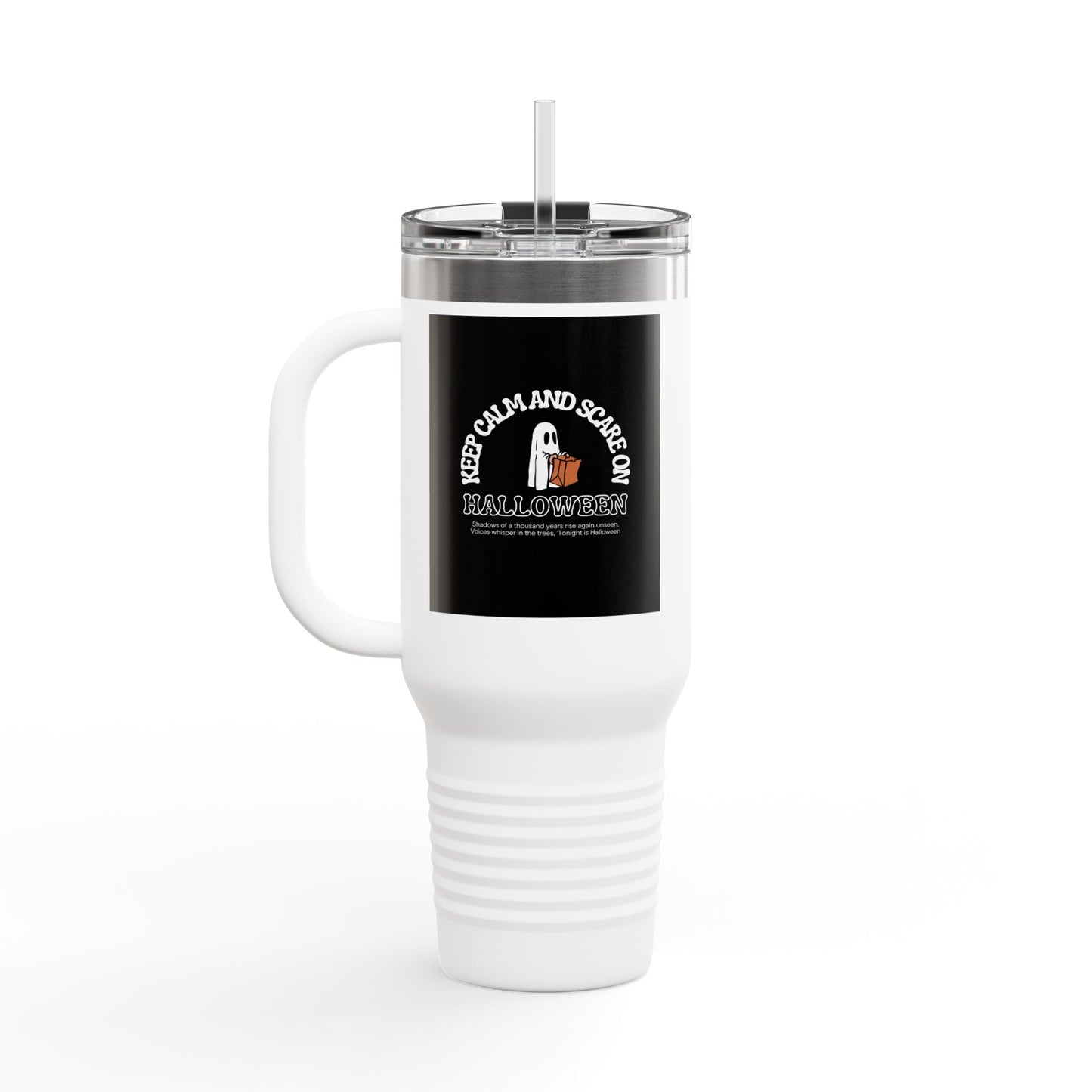 Halloween Insulated Travel Mug - 40oz, Trick or Treat Cup, Fall Beverage Tumbler, Halloween Party Essential, Spooky Coffee Mug