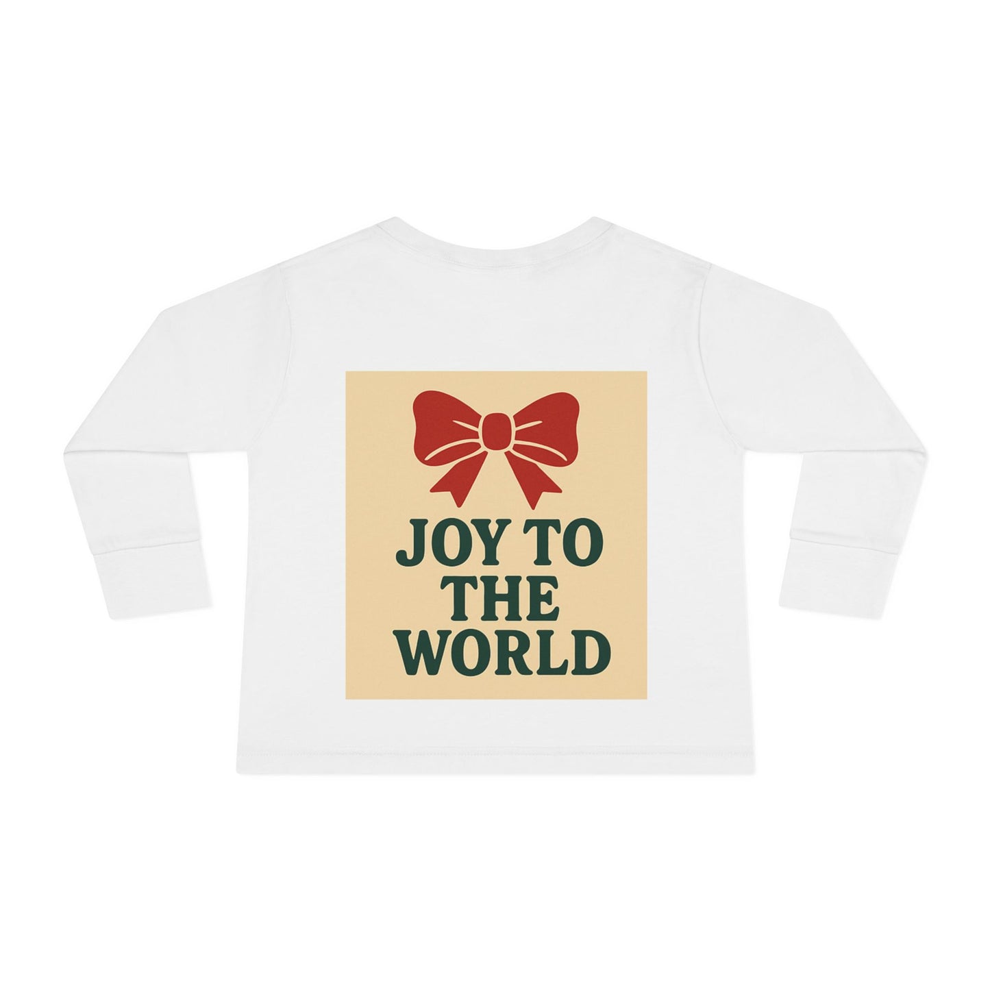 Toddler Long Sleeve Tee with Holiday Cheer, Merry Bright & Joy to the World, Christmas Gift, Cute Kids Apparel, Festive Toddler Shirt