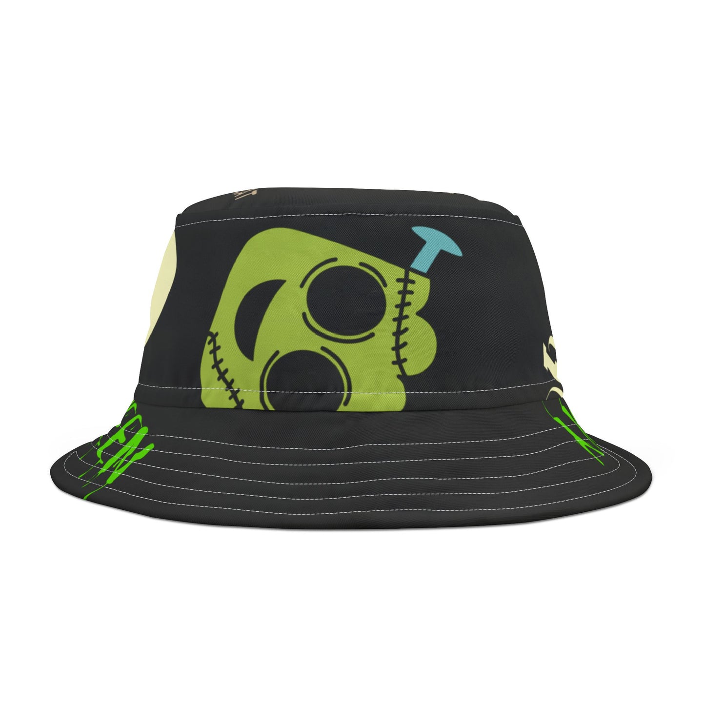 Halloween Bucket Hat, Spooky AOP Hat, Unique Gift for Fall, Trendy Hat for Costume Parties, Retro Style Headwear