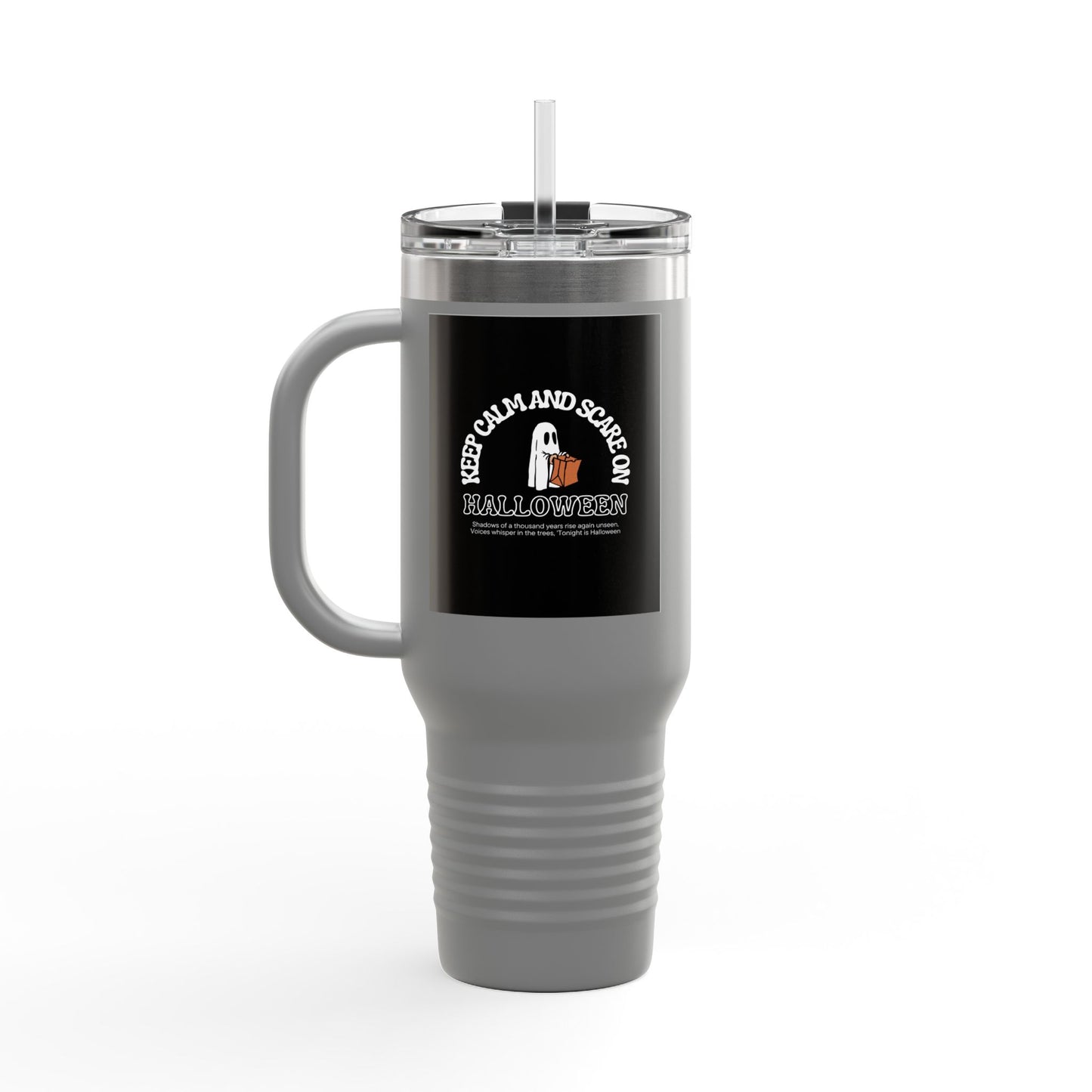 Halloween Insulated Travel Mug - 40oz, Trick or Treat Cup, Fall Beverage Tumbler, Halloween Party Essential, Spooky Coffee Mug