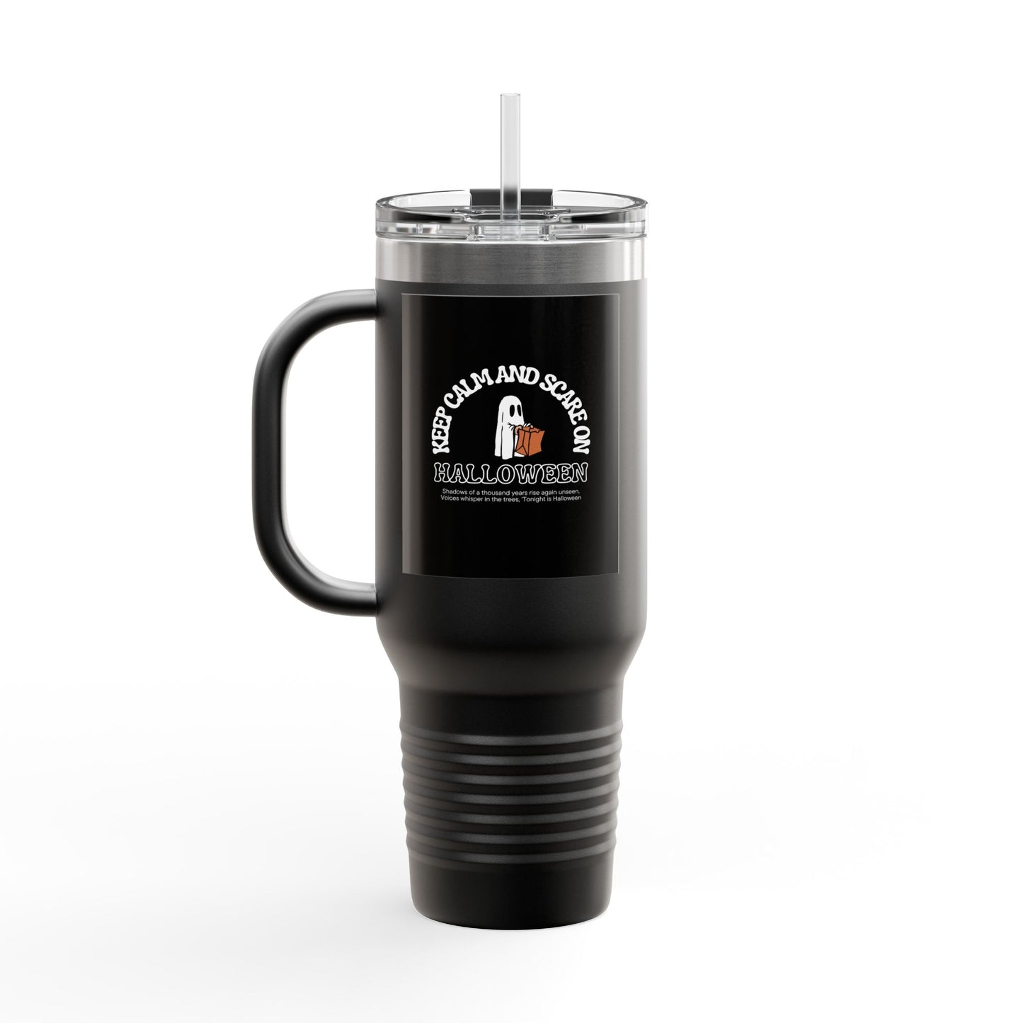 Halloween Insulated Travel Mug - 40oz, Trick or Treat Cup, Fall Beverage Tumbler, Halloween Party Essential, Spooky Coffee Mug