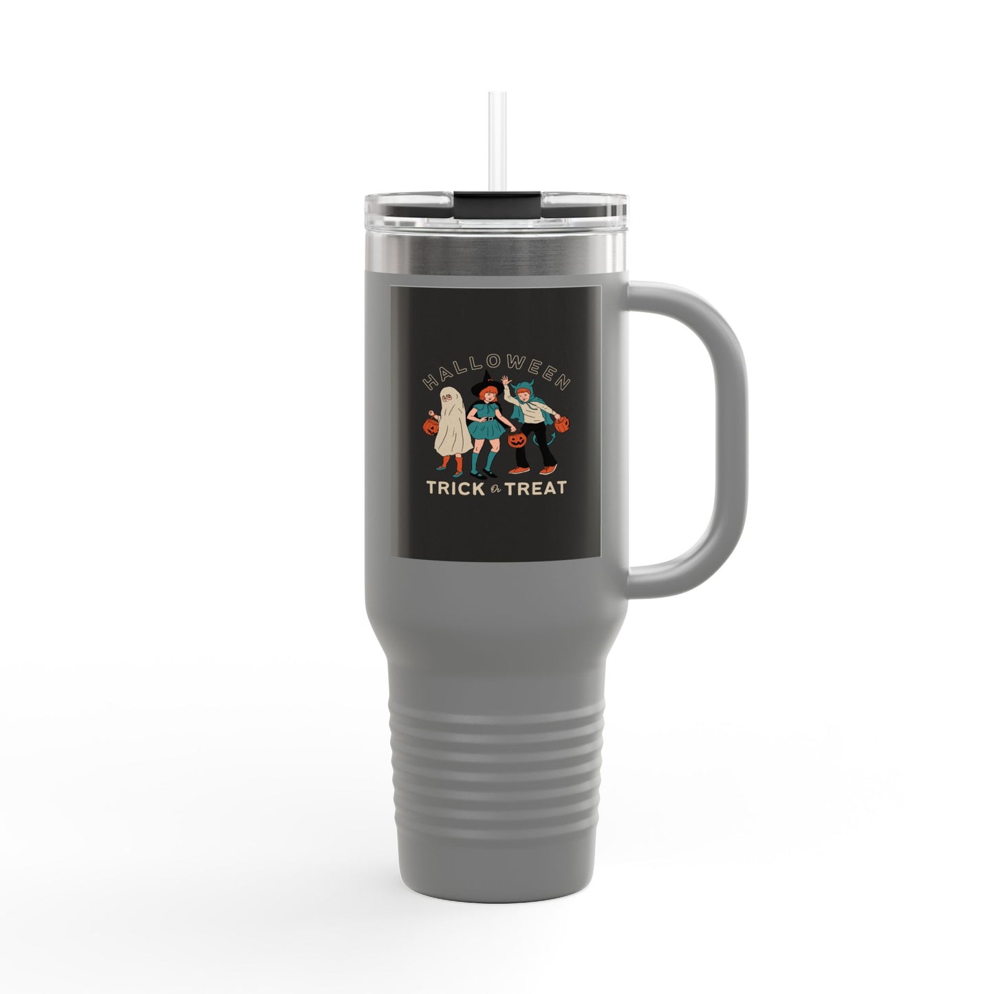 Halloween Insulated Travel Mug - 40oz, Trick or Treat Cup, Fall Beverage Tumbler, Halloween Party Essential, Spooky Coffee Mug