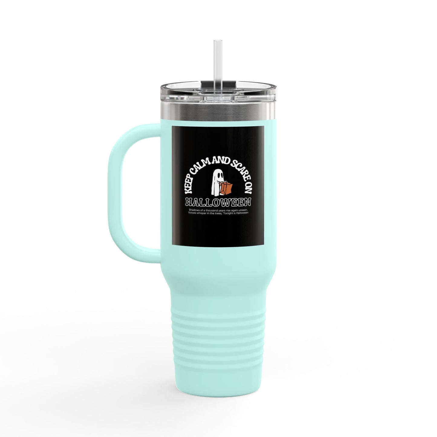 Halloween Insulated Travel Mug - 40oz, Trick or Treat Cup, Fall Beverage Tumbler, Halloween Party Essential, Spooky Coffee Mug