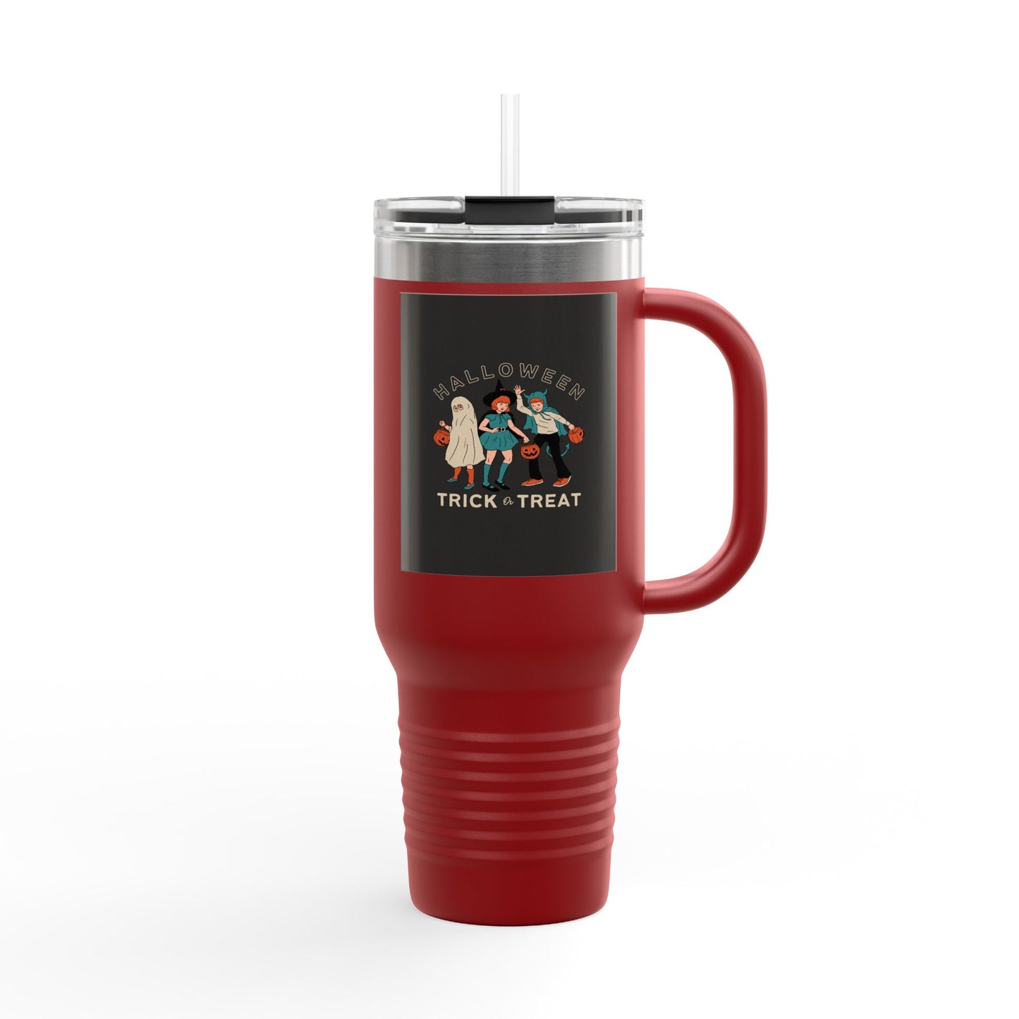 Halloween Insulated Travel Mug - 40oz, Trick or Treat Cup, Fall Beverage Tumbler, Halloween Party Essential, Spooky Coffee Mug