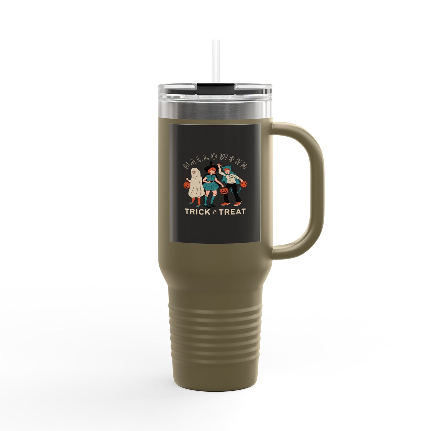 Halloween Insulated Travel Mug - 40oz, Trick or Treat Cup, Fall Beverage Tumbler, Halloween Party Essential, Spooky Coffee Mug