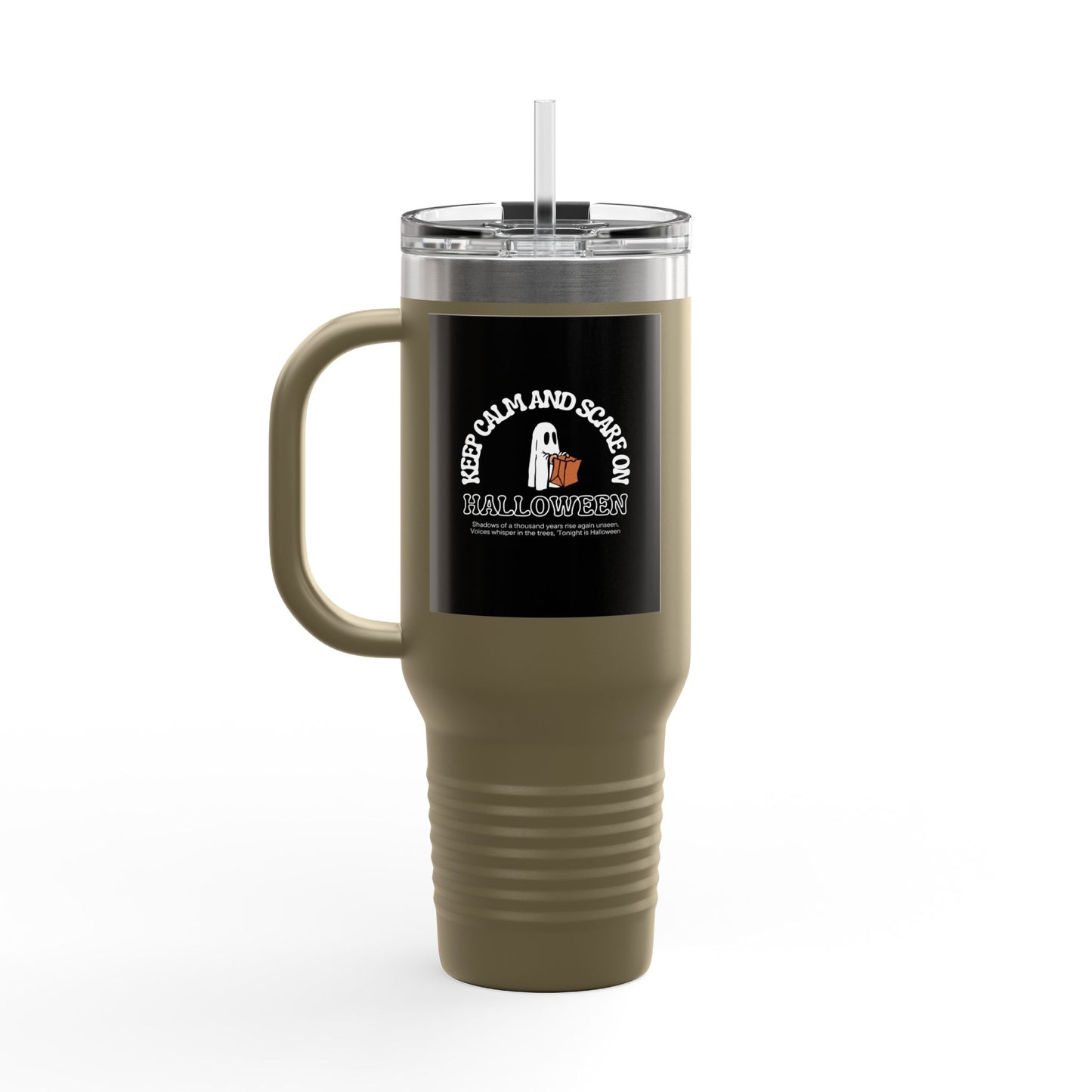 Halloween Insulated Travel Mug - 40oz, Trick or Treat Cup, Fall Beverage Tumbler, Halloween Party Essential, Spooky Coffee Mug