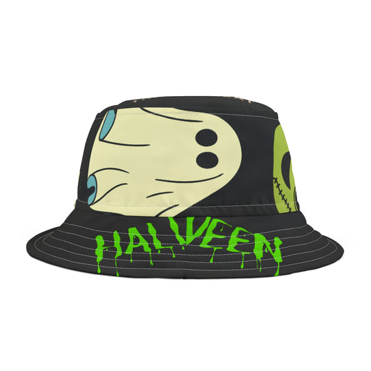 Halloween Bucket Hat, Spooky AOP Hat, Unique Gift for Fall, Trendy Hat for Costume Parties, Retro Style Headwear