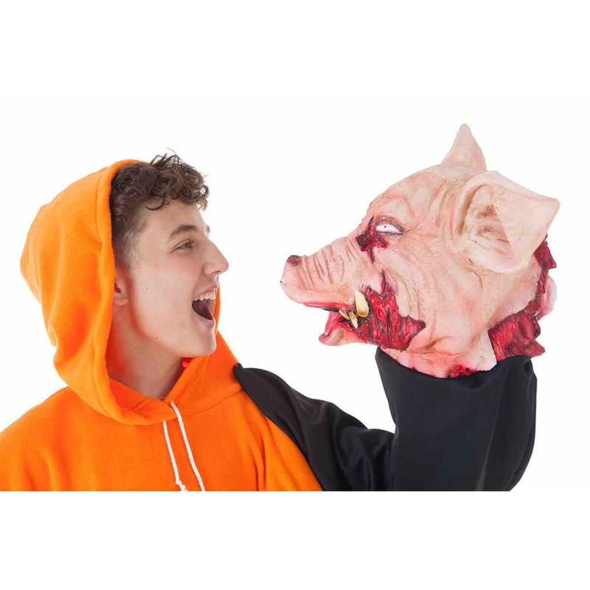 Costume for Adults Halloween Orange Pig sudadera (2 Pieces)